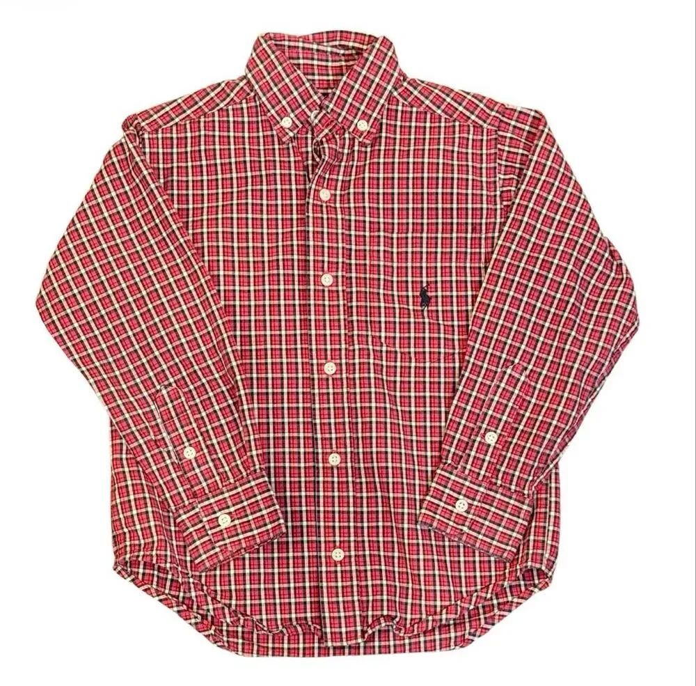 Ralph Lauren Plaid Button Down Shirt Sz. 4 Preppy Iconic Pony